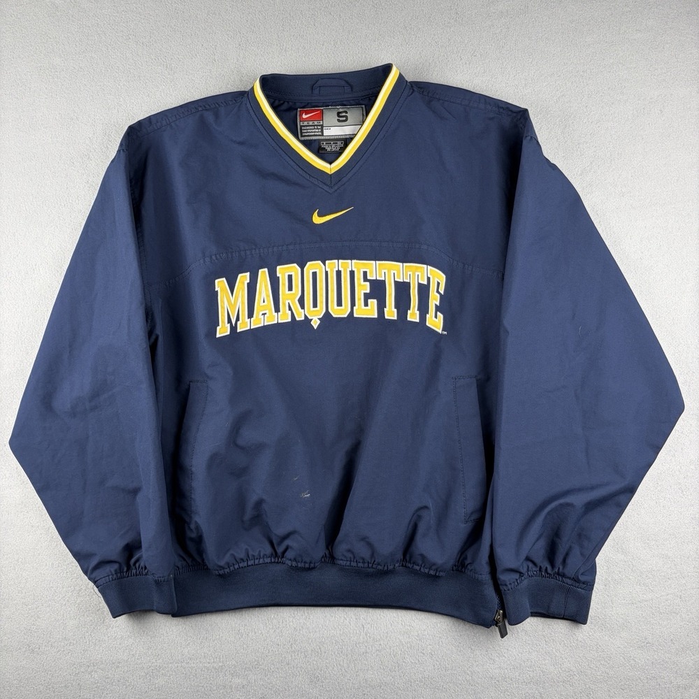 Vintage Nike Marquette Golden Eagles Pullover Jacket Navy Men's S